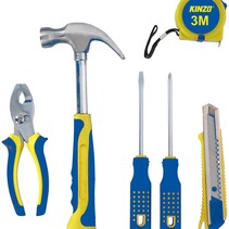 Tool set - 6 pieces - hammer, tape measure, knife, screwdrivers and pliers