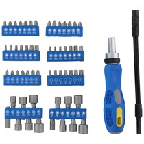 Gereedschapset: Bitset/ Doppenset met Ratel - 14 Doppen - 42 Bits - o.a. Torx, Inbus en Kruiskop - 58 Stuks