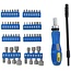 Kinzo Gereedschapset: Bitset/ Doppenset met Ratel - 14 Doppen - 42 Bits - o.a. Torx, Inbus en Kruiskop - 58 Stuks