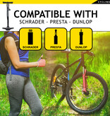 Dunlop Fahrradpumpe mit Manometer - Doppelventil - Niederländisches Ventil / Französisches Ventil / Autoventil