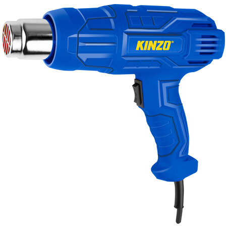 Kinzo Heißluftpistole – 230 V – Blau – 350 bis 600 Grad – 2 Heizstufen – Farbbrenner