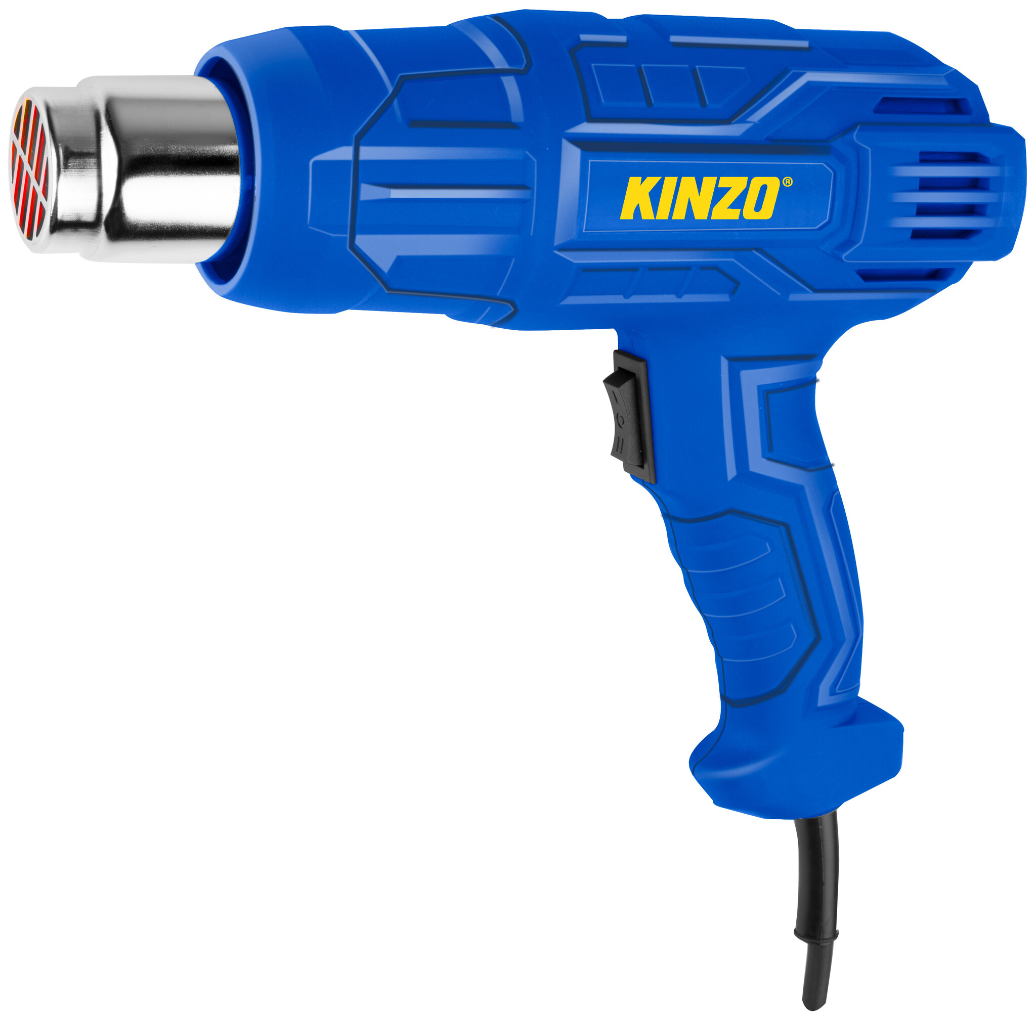 Kinzo Heteluchtpistool - 230V - Blauw - 350 tot 600 graden - 2 Warmtestanden - Verfbrander