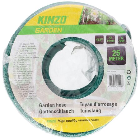 Kinzo  Gartenschlauch 10 Meter – Wasserschlauch ohne Kupplung – 3-lagig – PVC – Grün