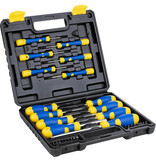 Kinzo Screwdriver set 32-piece - Incl. Case - Screwdrivers with Magnetic Tip - Black, Yellow, Blue