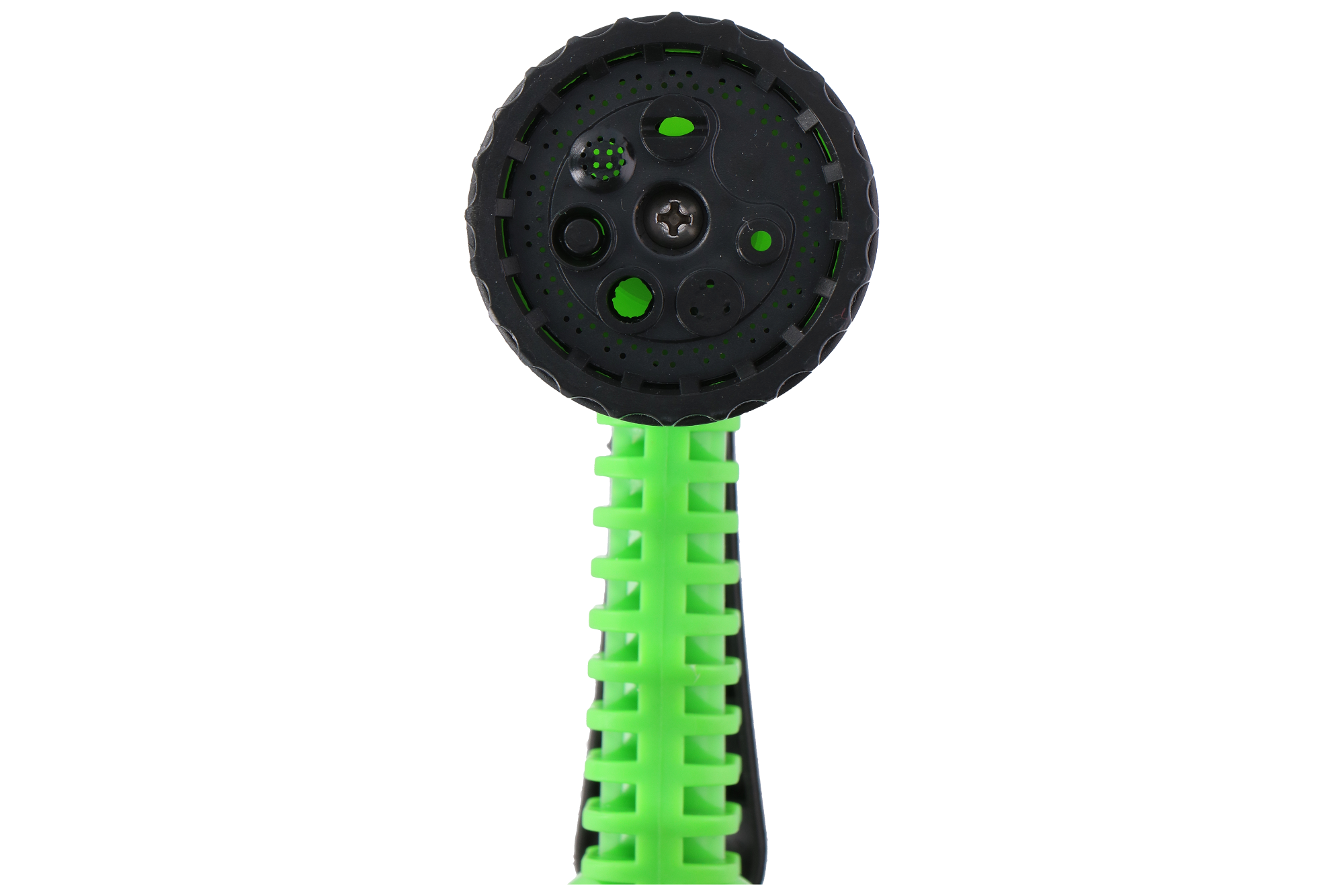 Flexible Garden Stroke 15 Meter - Incl. Spray head and quick coupling - 7  spray functions - Spiral hose - UV-resistant - PVC - Green