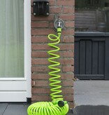 Kinzo Flexibler Gartenhub 15 Meter - inkl. Sprühkopf und Schnellkupplung – 7 Sprühfunktionen – Spiralschlauch – UV-beständig – PVC – Grün