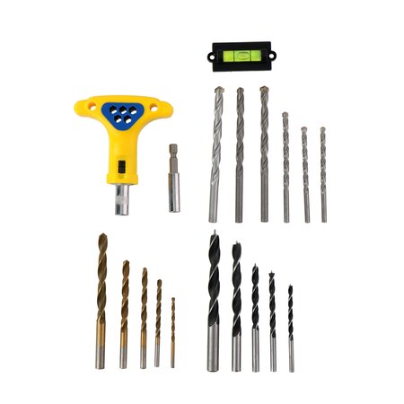 Kinzo Drill set and bit set - 50 pieces - Wood drills, metal drills and concrete drills - Bits for, among others, Allen and Torx - in case