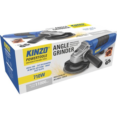 Kinzo Angle grinder - Sharpener - Grinding wheel - Ø115mm - 11000 Rpm - 230V - 710W