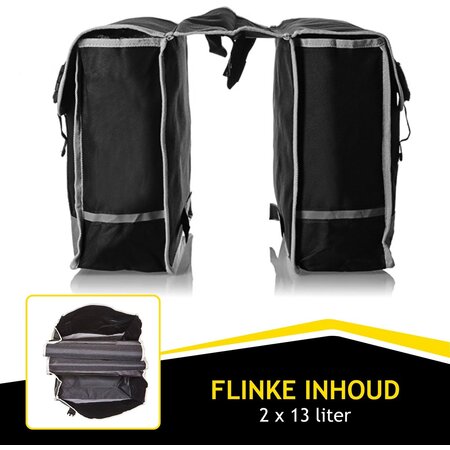 Dunlop Doppelte Fahrradtasche - Schwarz - 26 l