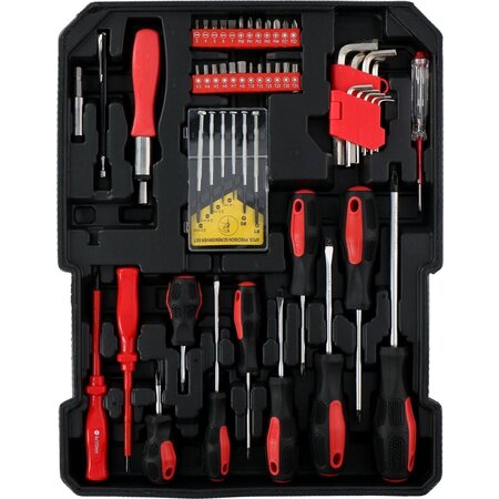 Kinzo Tool set - 187 pieces - Aluminum tool case