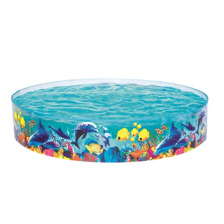 Bestway Schwimmbad Unterwasserwelt – Fill 'N Fun Pool Kinderschwimmbecken – Durchmesser 2,44 m x Höhe 46 cm