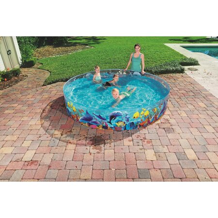 Bestway Schwimmbad Unterwasserwelt – Fill 'N Fun Pool Kinderschwimmbecken – Durchmesser 2,44 m x Höhe 46 cm