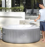 Bestway  Lay-Z-spa St. Lucia Jacuzzi aufblasbar – Schaumbad für 3 Personen – inkl. Pumpe und Abdeckung – Ø170 x 66 cm – Grau