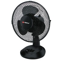 Alpina Tischventilator Schwarz – 75°-Schwenkfunktion – Ø 23 cm