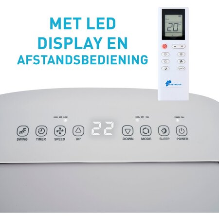 Lifetime Air 3-in-1 mobile Klimaanlage/Ventilator/Luftentfeuchter – 14000 BTU – Ablaufschlauch – Timer – Fernbedienung