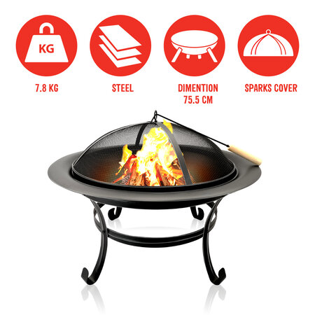 BBQ Collection Fire bowl with spark screen Ø75.5cm