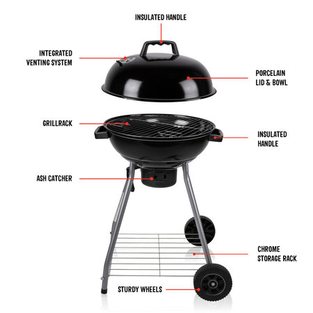 BBQ Collection Barbecue with Lid Ø 45 cm - Charcoal - BBQ Grill - Sphere