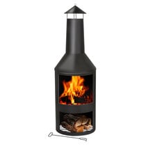 Patio fireplace Black 44.5 x 44.5 x 134 CM