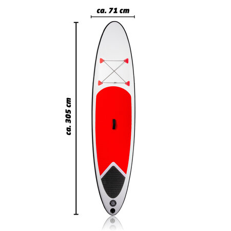 SUP Board Opblaasbaar Rood/Wit - Paddle Board Complete Set