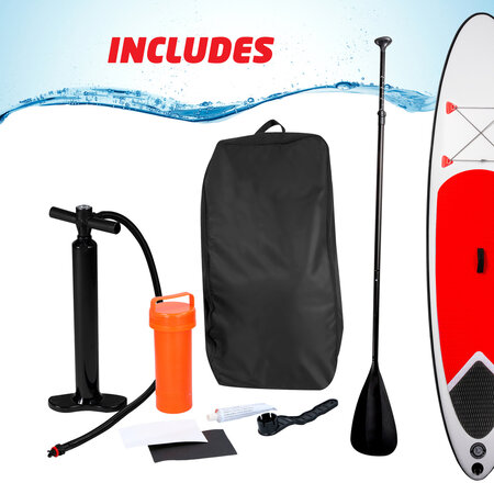 SUP Board Opblaasbaar Rood/Wit - Paddle Board Complete Set