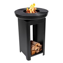 BBQ Collection 3-in-1 Fire Basket and Grill Plate - Garden Fireplace 61 x 90 cm - with Teppanyaki Griddle