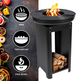 BBQ Collection BBQ Collection 3-in-1 Fire Basket and Grill Plate - Garden Fireplace 61 x 90 cm - with Teppanyaki Griddle