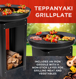 BBQ Collection BBQ Collection 3-in-1 Fire Basket and Grill Plate - Garden Fireplace 61 x 90 cm - with Teppanyaki Griddle