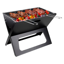 Table BBQ Charcoal - Camping BBQ - Foldable and Portable Barbeque - Separate Fire Bowl and Grill Grate - 46 x 36.5 x 28 cm