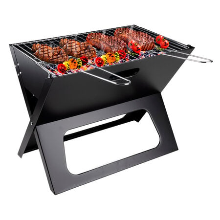 BBQ Collection Table BBQ Charcoal - Camping BBQ - Foldable and Portable Barbeque - Separate Fire Bowl and Grill Grate - 46 x 36.5 x 28 cm