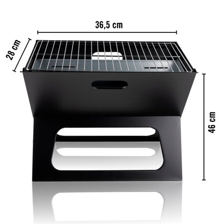 BBQ Collection Table BBQ Charcoal - Camping BBQ - Foldable and Portable Barbeque - Separate Fire Bowl and Grill Grate - 46 x 36.5 x 28 cm