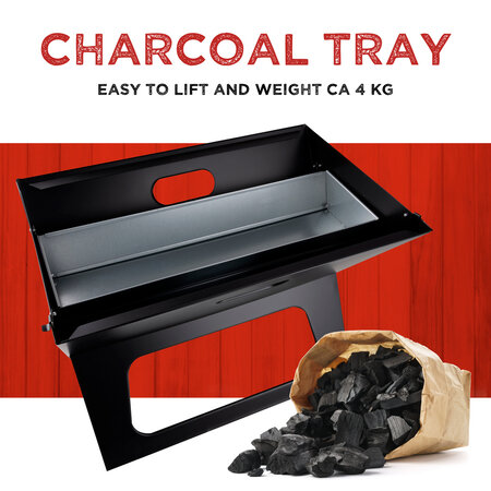 BBQ Collection Table BBQ Charcoal - Camping BBQ - Foldable and Portable Barbeque - Separate Fire Bowl and Grill Grate - 46 x 36.5 x 28 cm