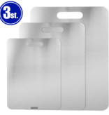 Geeek Edelstahl Schneidebrett - 3er Set - Schneidebretter - Cutting Board - Schneidebrett Set - nachhaltig und mikroplastikfrei