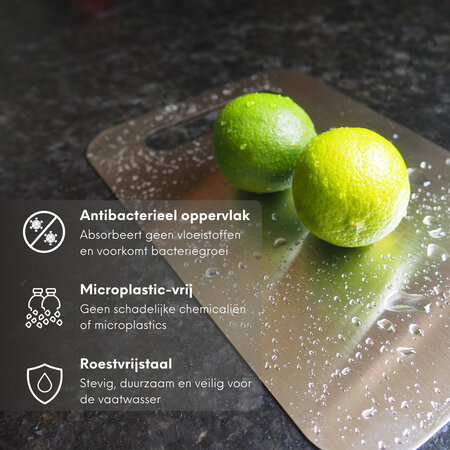 Geeek Edelstahl Schneidebrett - 3er Set - Schneidebretter - Cutting Board - Schneidebrett Set - nachhaltig und mikroplastikfrei