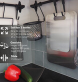 Geeek Edelstahl Schneidebrett - 3er Set - Schneidebretter - Cutting Board - Schneidebrett Set - nachhaltig und mikroplastikfrei