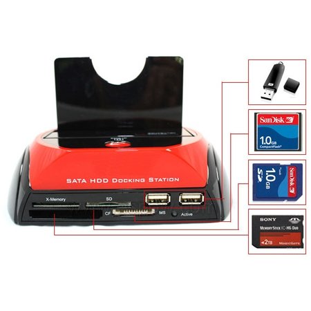 Geeek All in 1 HDD Dual Docking Station Backup IDE HDD Card Reader