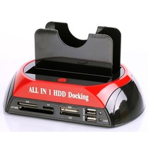 All in 1 Dual HDD Docking Station Backup IDE HDD Card Reader