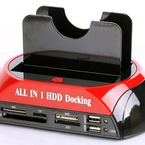 All-in-one Dual HDD Docking Station Backup-IDE-Festplatte Kartenleser