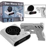 Geeek Gun Alarm Clock - Alarm Clock Kids - Digital Alarm Clock - Alarm Clock Alarm Clock - Alarm Clock Gun - White