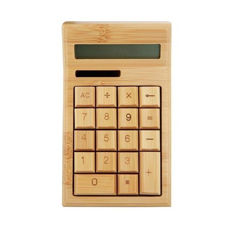 Geeek Bamboe Houten Rekenmachine Calculator