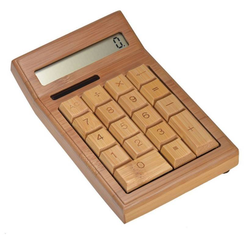 Bamboe Houten Rekenmachine Calculator online shop Geeektech.com -