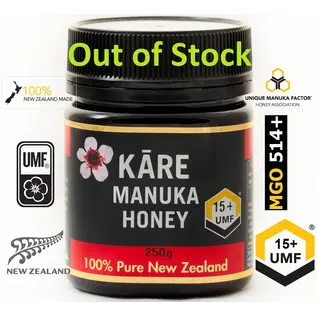 Manuka Honing / Honig - KĀRE MANUKA HONEY UMF® 15+ KĀRE / 250g MANUKA-HONEY / MGO ≥ 514