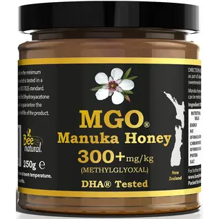 Manuka Honing / Honig - BEE NATURAL MĀNUKA-HONEY MGO® 300+ / REAL GLASS JAR / 250g MĀNUKA HONEY