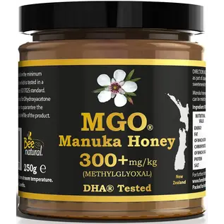 Manuka Honing / Honig - BEE NATURAL MANUKA-HONING MGO® 300+ / ECHT GLAZEN POT / 250g MANUKAHONING