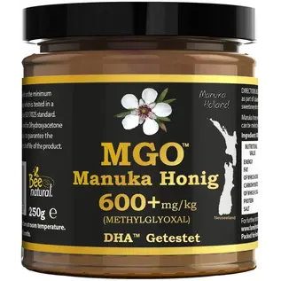 Manuka Honing / Honig - BEE NATURAL MANUKA-HONEY MGO® 600+ / REAL GLASS JAR / 250g MANUKA HONEY