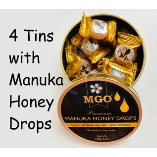 Manuka Honing / Honig - BEE NATURAL MANUKA-HONING PASTILLES / 4x 100g MGO® 300+ ManukaHoning Pastilles