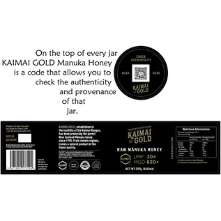 Manuka Honing / Honig - KAIMAI GOLD MANUKA-HONIG UMF® 20+ KAIMAI GOLD / 250g MANUKA-HONIG / MGO 830+