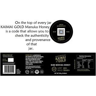 Manuka Honing / Honig - KAIMAI GOLD MANUKAHONING UMF® 22+ / MGO 1000+ # 250g KAIMAI GOLD MANUKA HONING