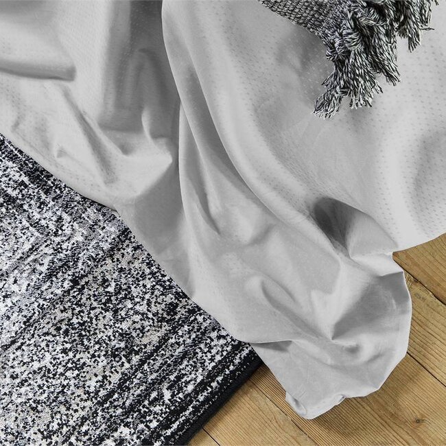 Katoen satijn dekbedovertrek Leonie - grijs -140x220 + 60x70 cm