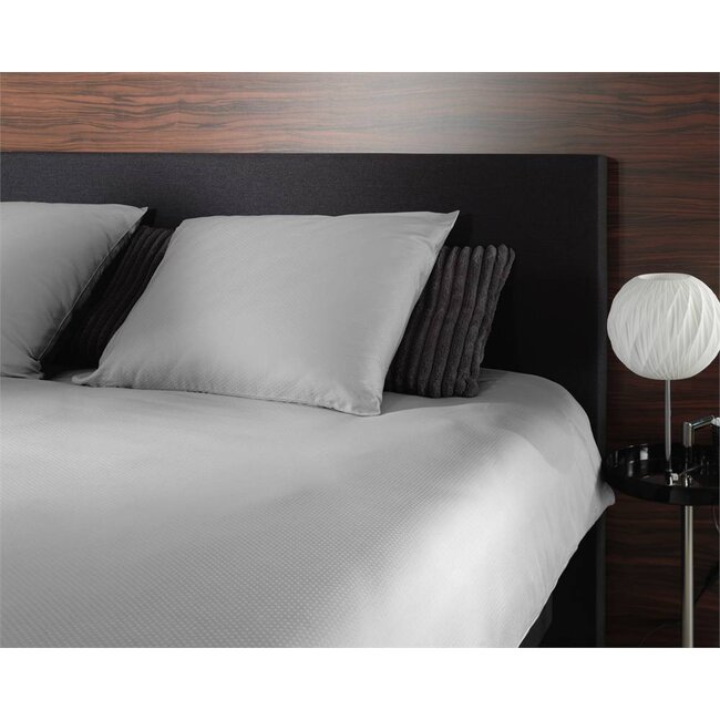 Katoen satijn dekbedovertrek Leonie - grijs -140x220 + 60x70 cm