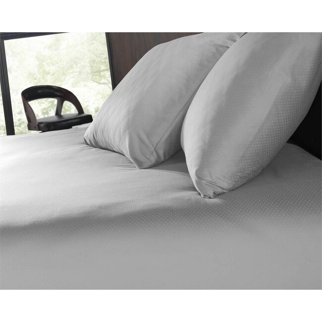 Katoen satijn dekbedovertrek Leonie - grijs -140x220 + 60x70 cm